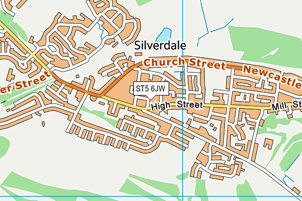 ST5 6JW map - OS VectorMap District (Ordnance Survey)