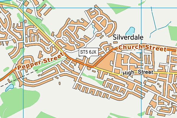 ST5 6JX map - OS VectorMap District (Ordnance Survey)