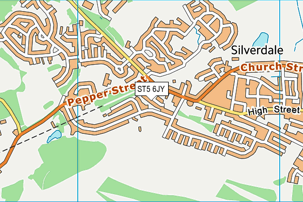 ST5 6JY map - OS VectorMap District (Ordnance Survey)