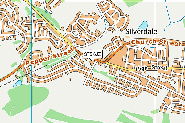 ST5 6JZ map - OS VectorMap District (Ordnance Survey)