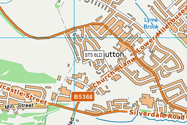 ST5 6LD map - OS VectorMap District (Ordnance Survey)