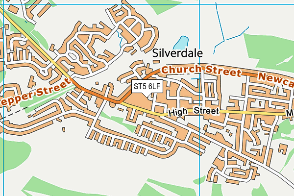 ST5 6LF map - OS VectorMap District (Ordnance Survey)