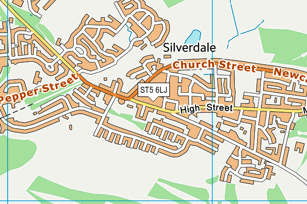 ST5 6LJ map - OS VectorMap District (Ordnance Survey)