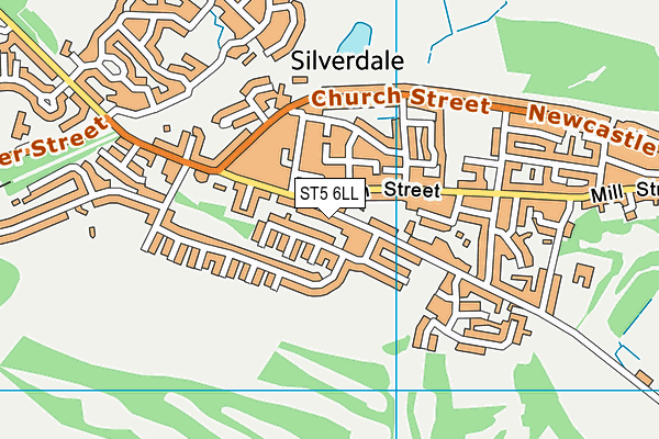 ST5 6LL map - OS VectorMap District (Ordnance Survey)