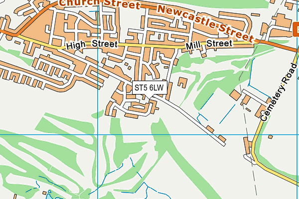 ST5 6LW map - OS VectorMap District (Ordnance Survey)