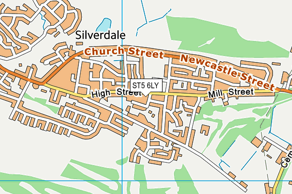 ST5 6LY map - OS VectorMap District (Ordnance Survey)