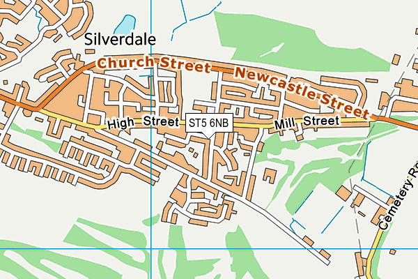 ST5 6NB map - OS VectorMap District (Ordnance Survey)