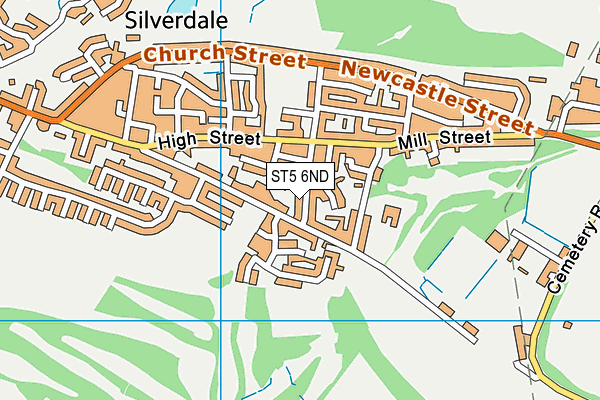 ST5 6ND map - OS VectorMap District (Ordnance Survey)