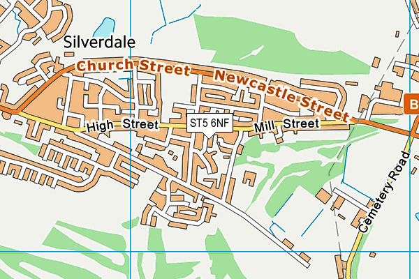 ST5 6NF map - OS VectorMap District (Ordnance Survey)