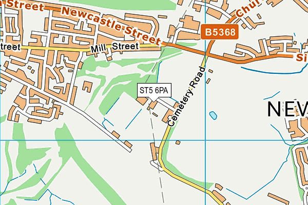 ST5 6PA map - OS VectorMap District (Ordnance Survey)