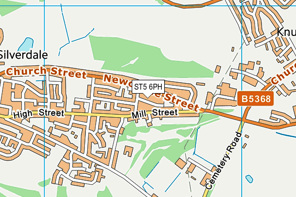 ST5 6PH map - OS VectorMap District (Ordnance Survey)