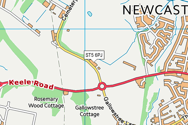 ST5 6PJ map - OS VectorMap District (Ordnance Survey)