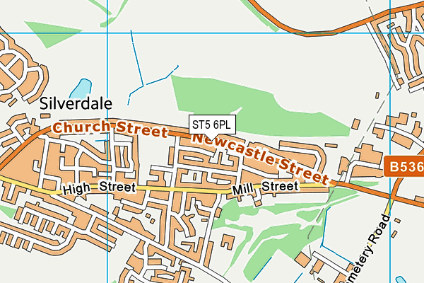 ST5 6PL map - OS VectorMap District (Ordnance Survey)