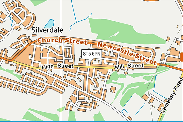 ST5 6PN map - OS VectorMap District (Ordnance Survey)