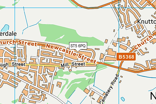 ST5 6PQ map - OS VectorMap District (Ordnance Survey)