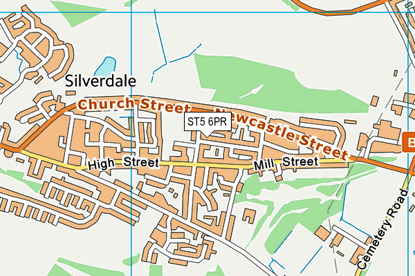 ST5 6PR map - OS VectorMap District (Ordnance Survey)