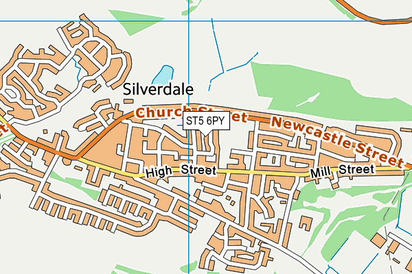 ST5 6PY map - OS VectorMap District (Ordnance Survey)