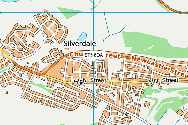 ST5 6QA map - OS VectorMap District (Ordnance Survey)