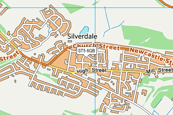 ST5 6QB map - OS VectorMap District (Ordnance Survey)