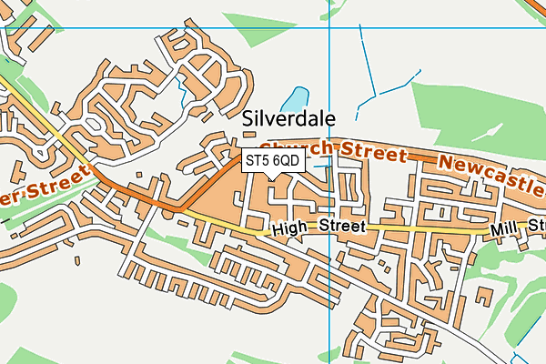 ST5 6QD map - OS VectorMap District (Ordnance Survey)