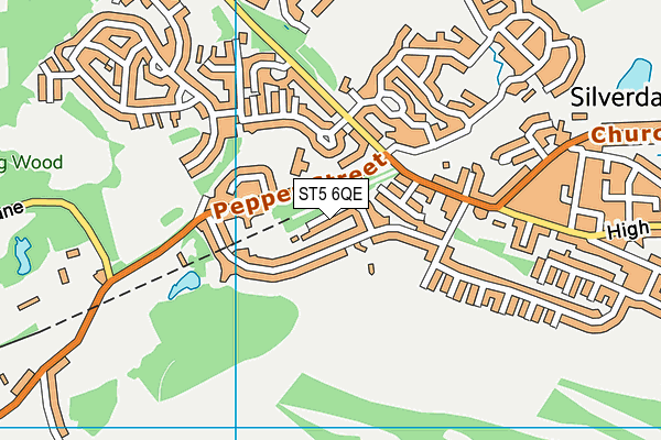 ST5 6QE map - OS VectorMap District (Ordnance Survey)