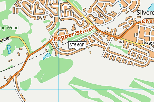 Silverdale Cricket Club map (ST5 6QF) - OS VectorMap District (Ordnance Survey)