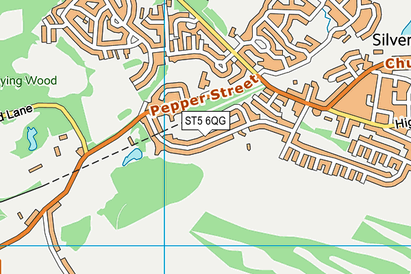 ST5 6QG map - OS VectorMap District (Ordnance Survey)