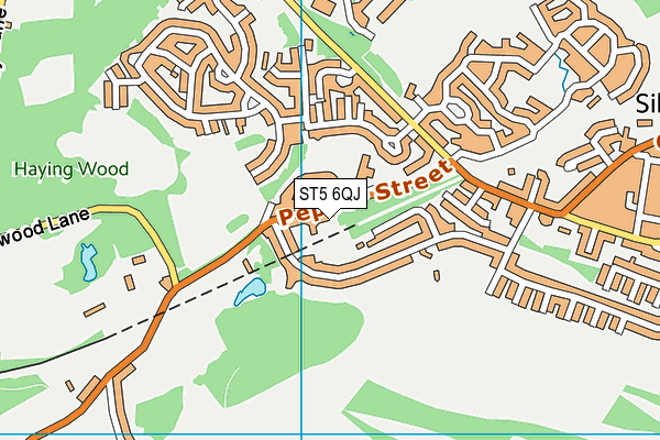 ST5 6QJ map - OS VectorMap District (Ordnance Survey)
