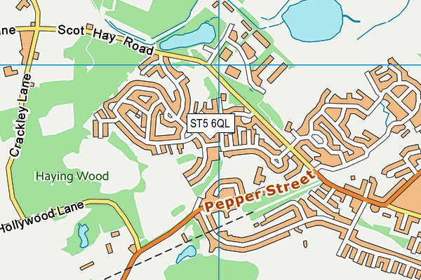 ST5 6QL map - OS VectorMap District (Ordnance Survey)