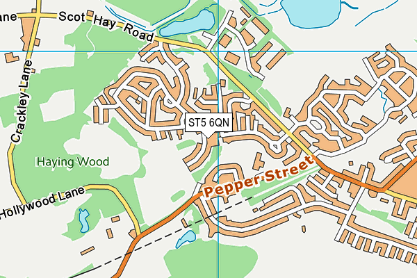 ST5 6QN map - OS VectorMap District (Ordnance Survey)