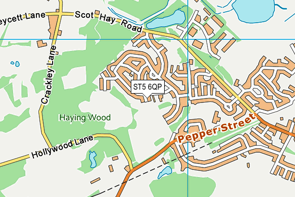 ST5 6QP map - OS VectorMap District (Ordnance Survey)