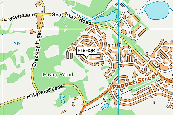 ST5 6QR map - OS VectorMap District (Ordnance Survey)