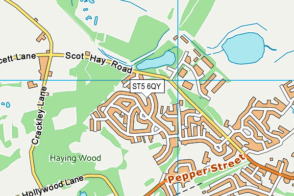 ST5 6QY map - OS VectorMap District (Ordnance Survey)