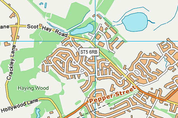 ST5 6RB map - OS VectorMap District (Ordnance Survey)
