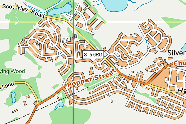 ST5 6RG map - OS VectorMap District (Ordnance Survey)