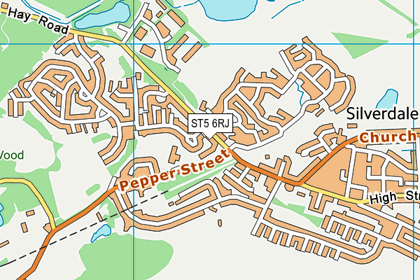 ST5 6RJ map - OS VectorMap District (Ordnance Survey)