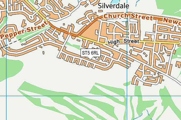 ST5 6RL map - OS VectorMap District (Ordnance Survey)