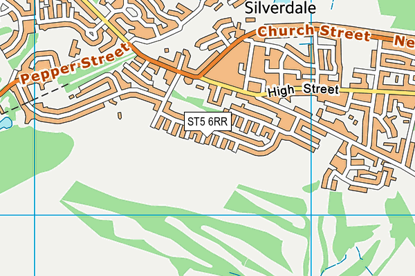 ST5 6RR map - OS VectorMap District (Ordnance Survey)