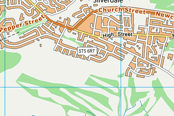 ST5 6RT map - OS VectorMap District (Ordnance Survey)