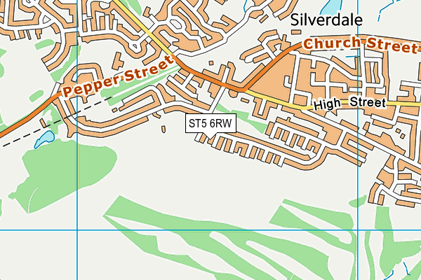 ST5 6RW map - OS VectorMap District (Ordnance Survey)