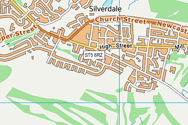 ST5 6RZ map - OS VectorMap District (Ordnance Survey)