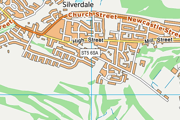 ST5 6SA map - OS VectorMap District (Ordnance Survey)