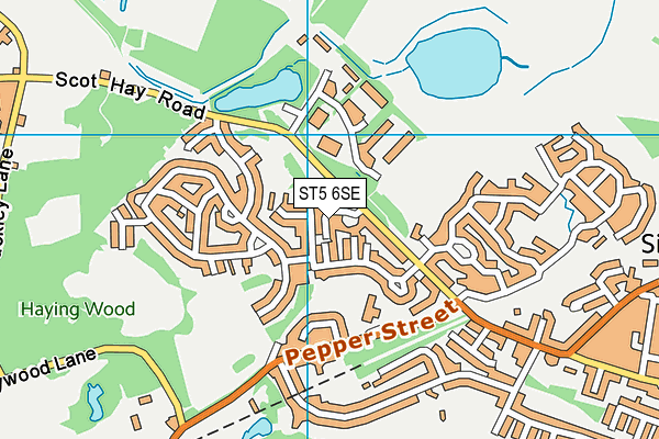ST5 6SE map - OS VectorMap District (Ordnance Survey)