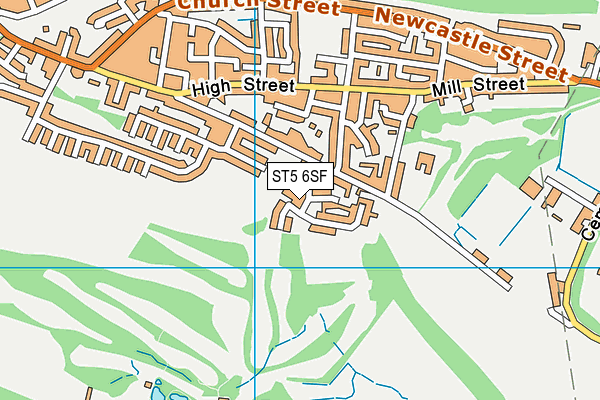 ST5 6SF map - OS VectorMap District (Ordnance Survey)