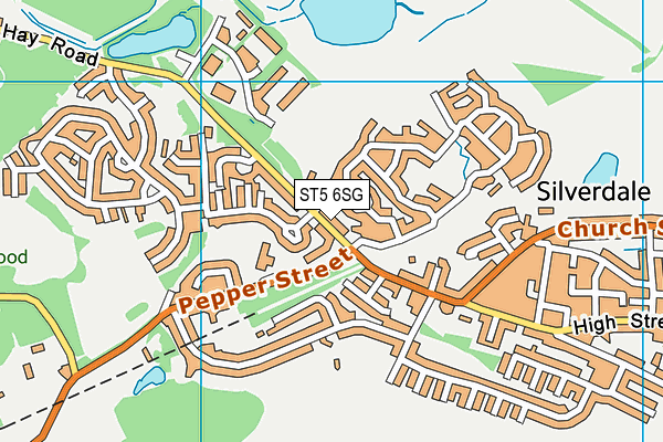 ST5 6SG map - OS VectorMap District (Ordnance Survey)