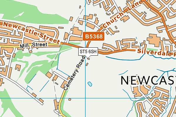 ST5 6SH map - OS VectorMap District (Ordnance Survey)