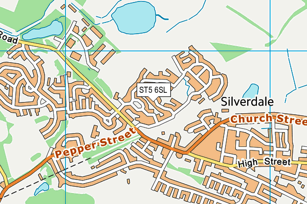 ST5 6SL map - OS VectorMap District (Ordnance Survey)