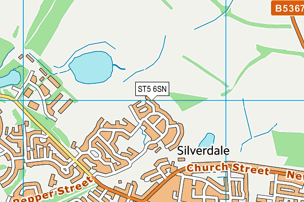 ST5 6SN map - OS VectorMap District (Ordnance Survey)