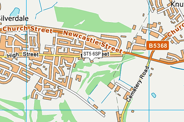 ST5 6SP map - OS VectorMap District (Ordnance Survey)