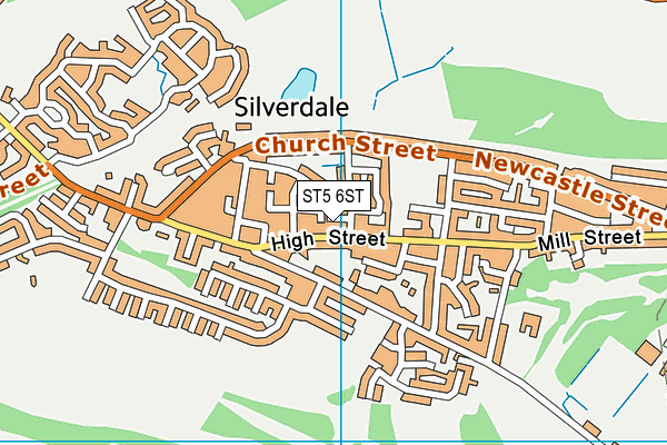 ST5 6ST map - OS VectorMap District (Ordnance Survey)